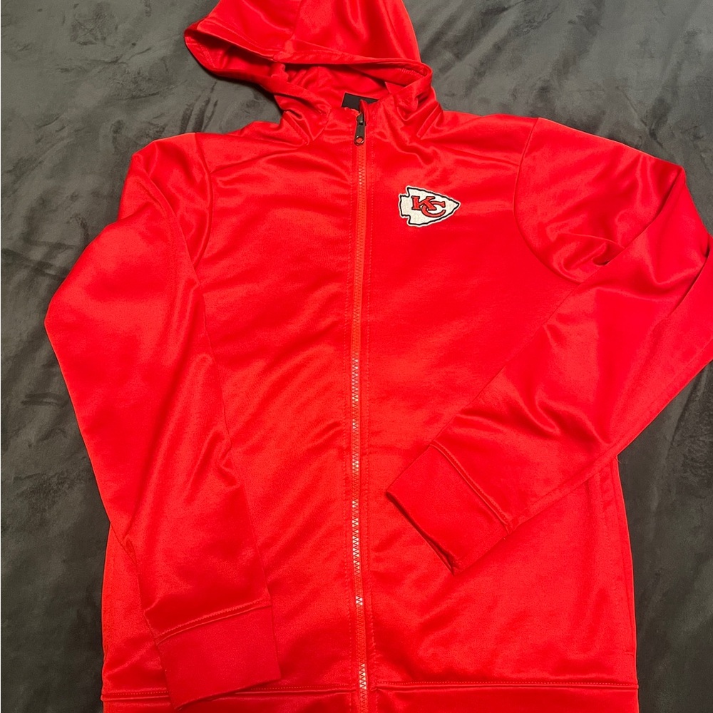 Kids Red Hoodie NFL Kansas City Chiefs Jacket Unisex L 14/16